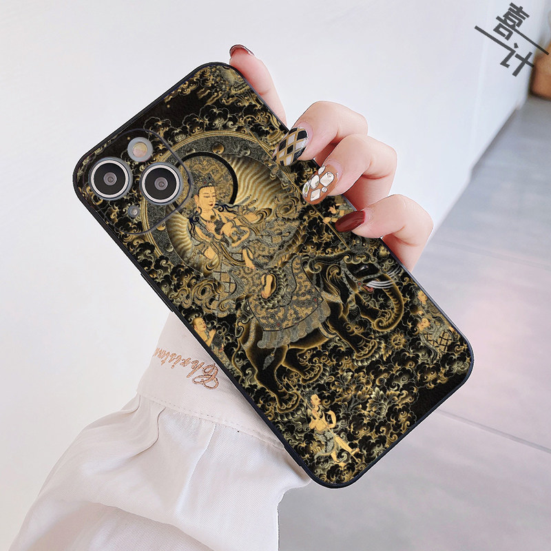 普贤菩萨手机壳苹果15华为mate60文殊iPhone13Promax小米14唐卡OPPO财神vivo12不动明王50扎基拉姆11虚空藏30