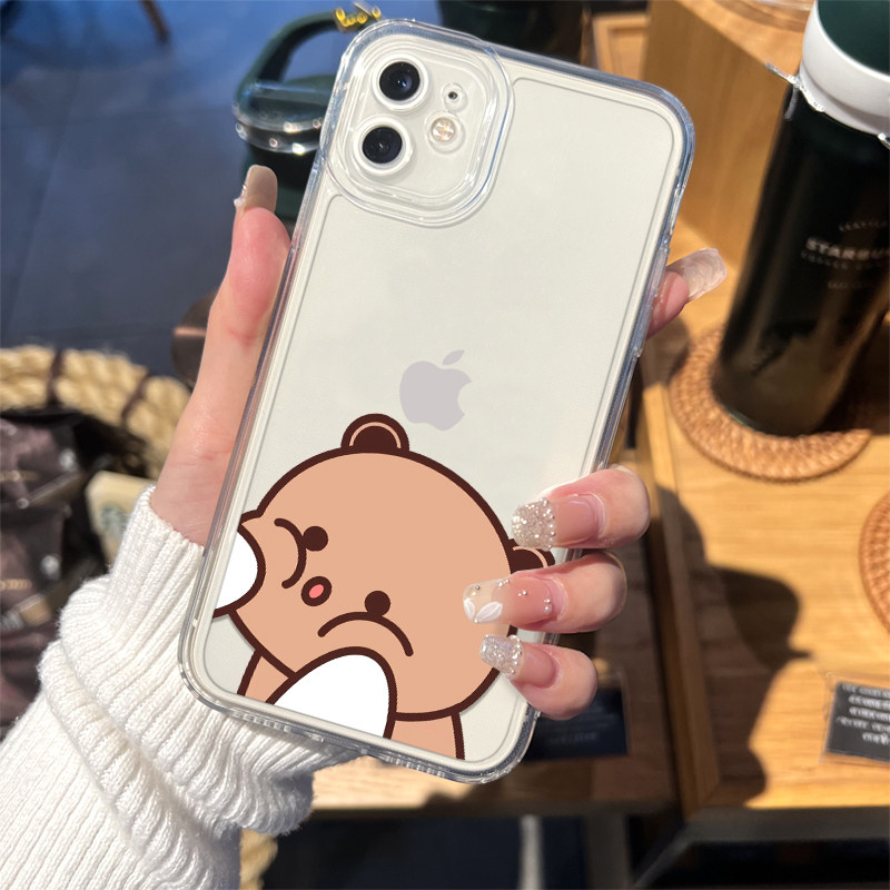 捏脸一二布布手机壳苹果15promax一二和布布iPhone14可爱小米13小熊猫12适用11情侣vivo透明oppo华为荣耀红米