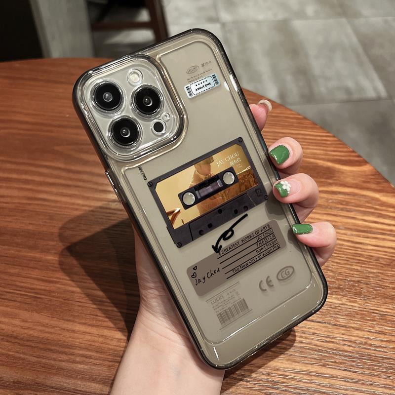适用于苹果14promax手机保护壳新款iphone13高级感11pro录音带12ins周杰伦jay同款7文艺8plus男x女生xr情侣xs
