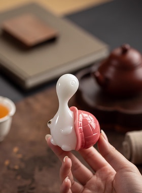 陶瓷香薰炉摆件线香插底座神龟创意桌面装饰璞玉白瓷熏香炉高颜值