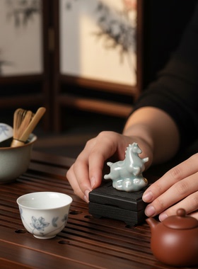 康铭德中式陶瓷貔貅香薰炉茶室