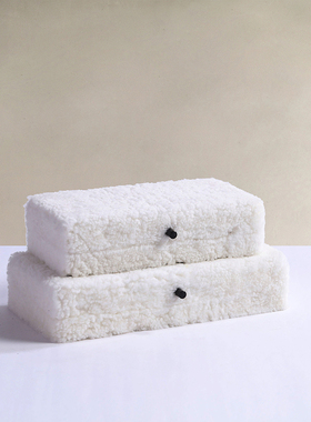 现代简约羊毛皮首饰盒样板间卧室梳妆台衣帽间绒布收纳盒装饰摆件