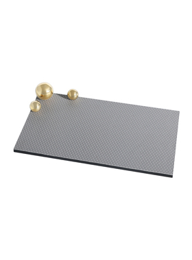 餐厅托盘编织纹皮革/金属