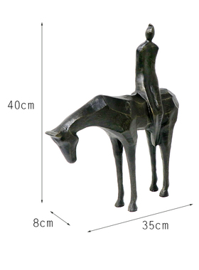 新中式风金属马家居客厅会所摆件