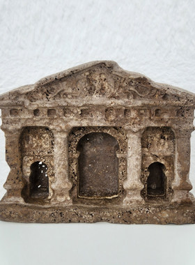 欧式复古罗马黄洞石雕塑摆件