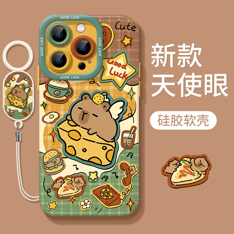 适用苹果15手机壳西式小熊iphone15promax新款14硅胶11镜头12全包x防摔xr高级感可爱13pro卡通8plus女保护套
