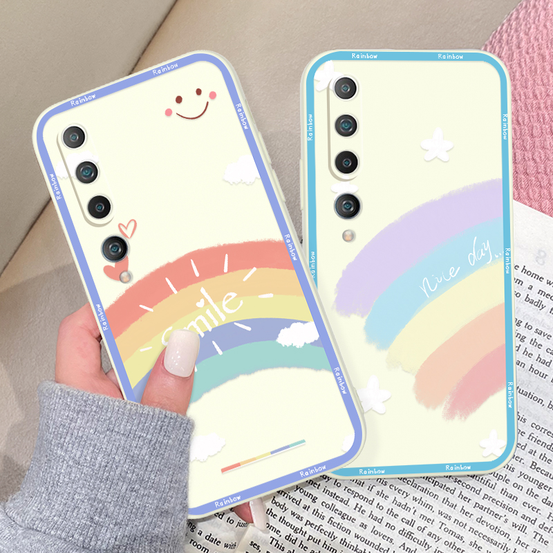 适用小米10手机壳10pro液态硅胶10青春版网红新款xiaomi彩虹xm10小众高级感10lite简约ins风少女10PRO保护套