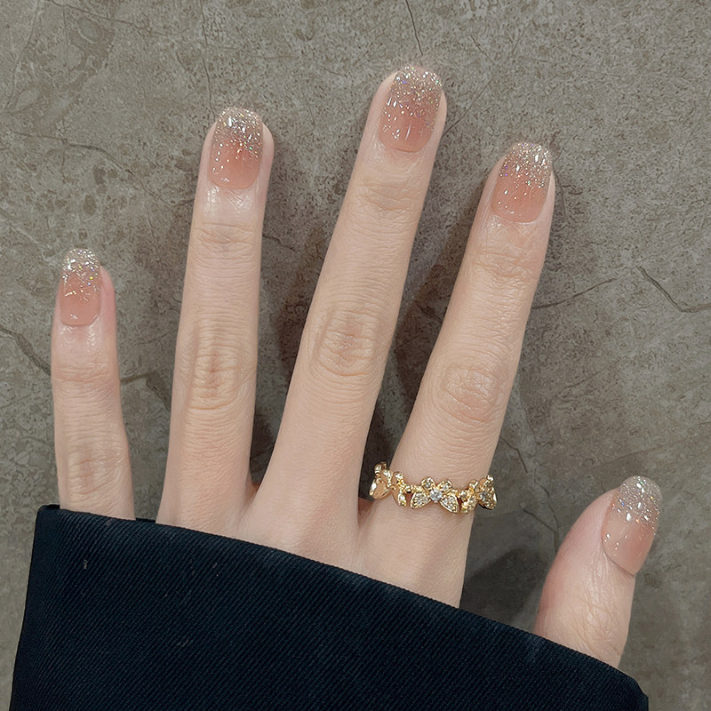 纯手工穿戴甲2026年新款法式短款猫眼裸色高级感轻奢新娘银河遐想,淘宝优惠券,粉丝福利购,淘宝优惠卷