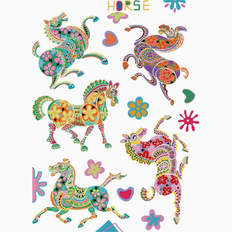 2026马年国潮静电贴画橱窗玻璃门贴纸窗花窗贴装饰布置多巴胺门贴,淘宝优惠券,粉丝福利购,淘宝优惠卷