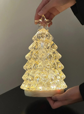 圣诞树氛围感树脂小夜灯玄关客厅桌面小摆件圣诞树礼物