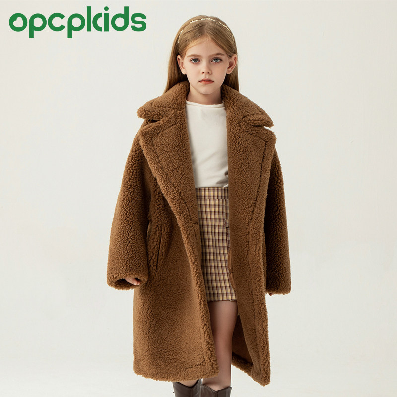 OPCP儿童羊羔毛皮草外套2025秋冬新款加厚女童宝宝羊毛一体大衣,淘宝优惠券,粉丝福利购,淘宝优惠卷