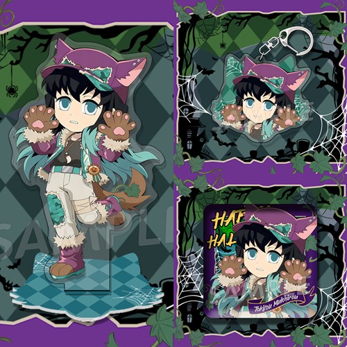 鬼灭之刃系列套装徽章万圣节限定吧唧亚克力立牌挂件富冈义勇合集 - 图0