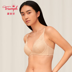 Triumph/黛安芬深V蕾丝胸罩透气舒适小胸聚拢文胸内衣女E003920