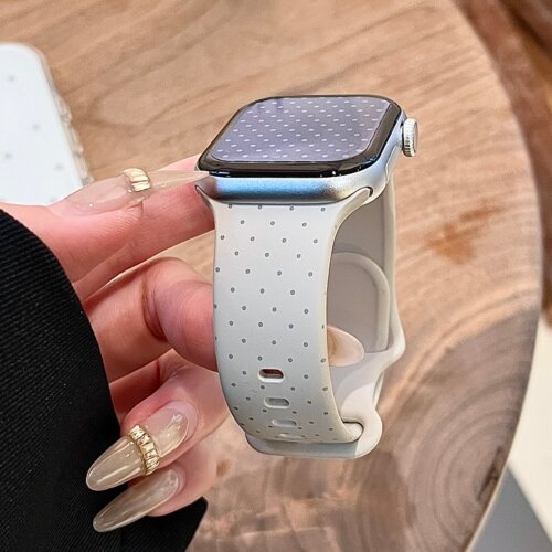 启乾 韩系ins小波点适用iwatchs11/10苹果Applewatch9手表表带SE8星光色硅胶透气7运动6/5/4小众新颖潮流时髦 - 图0