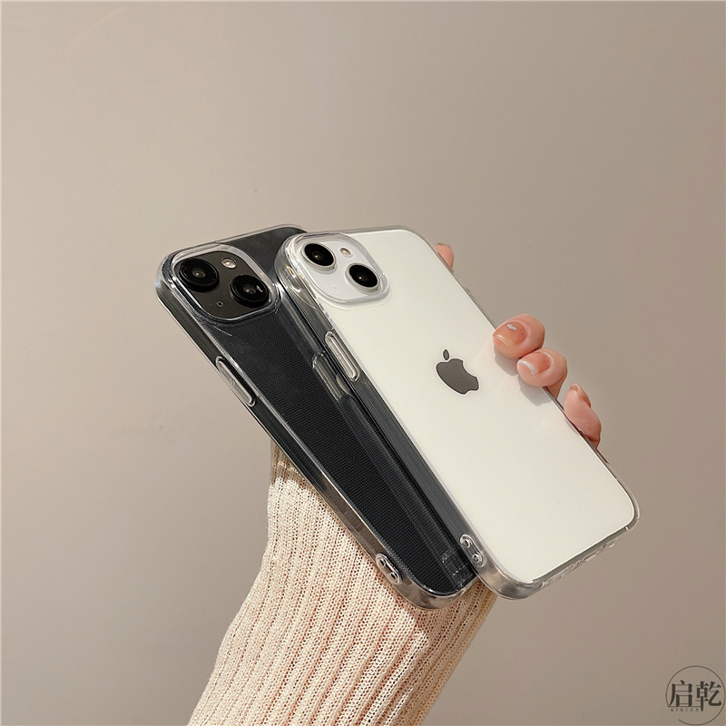 简约透明软壳iphone14手机壳适用苹果13promax极简12/11纯色xr/xsmax情侣男女新款硅胶全包防摔十一十三十四