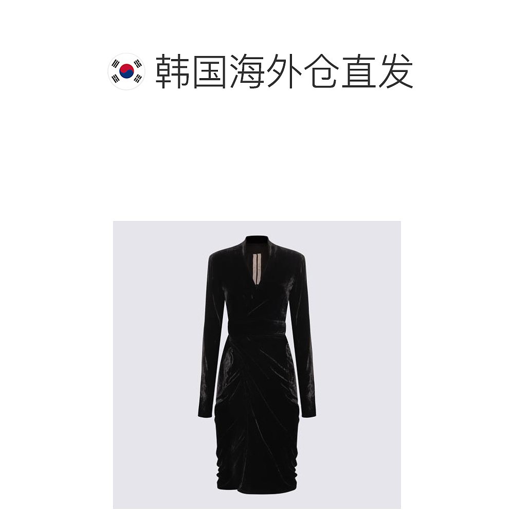 韩国直邮RICK OWENS23FW中长连衣裙女RP02C1544V09BLACK - 图1