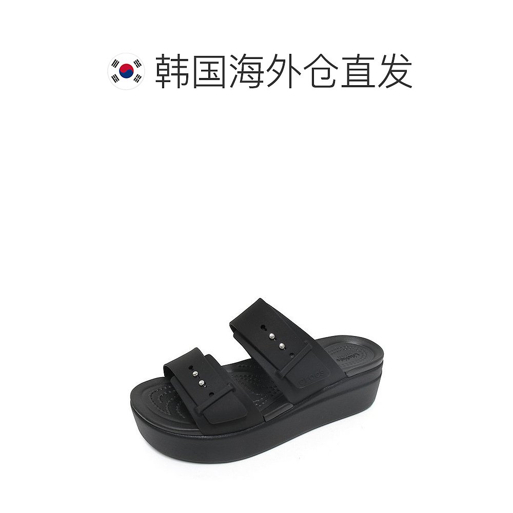 韩国直邮Crocs 运动拖鞋 [CROCS] 女性坡跟凉鞋 黑色207431-001