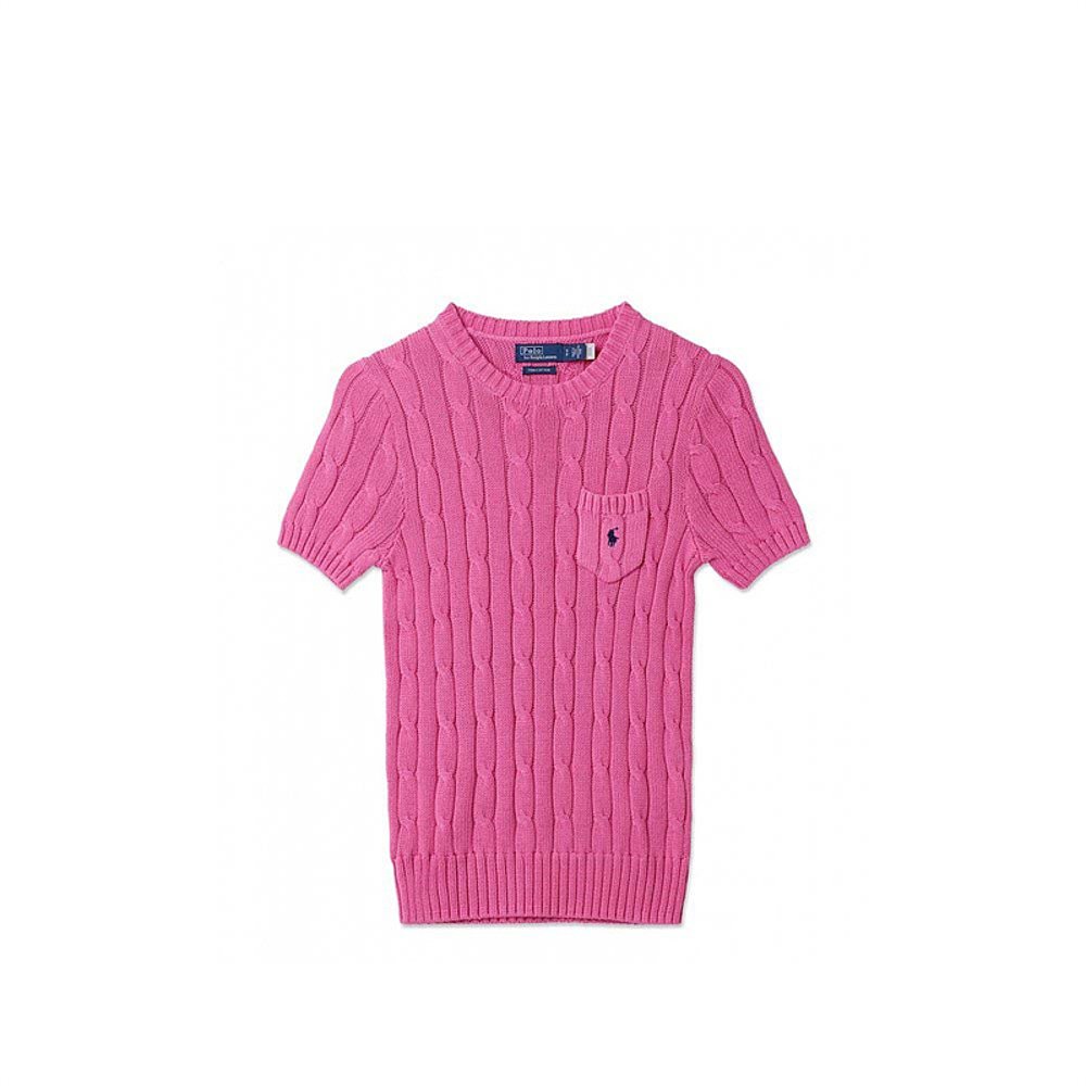 韩国直邮POLO RALPH LAUREN针织衫圆领粉色短袖透气时尚舒适百搭 - 图0