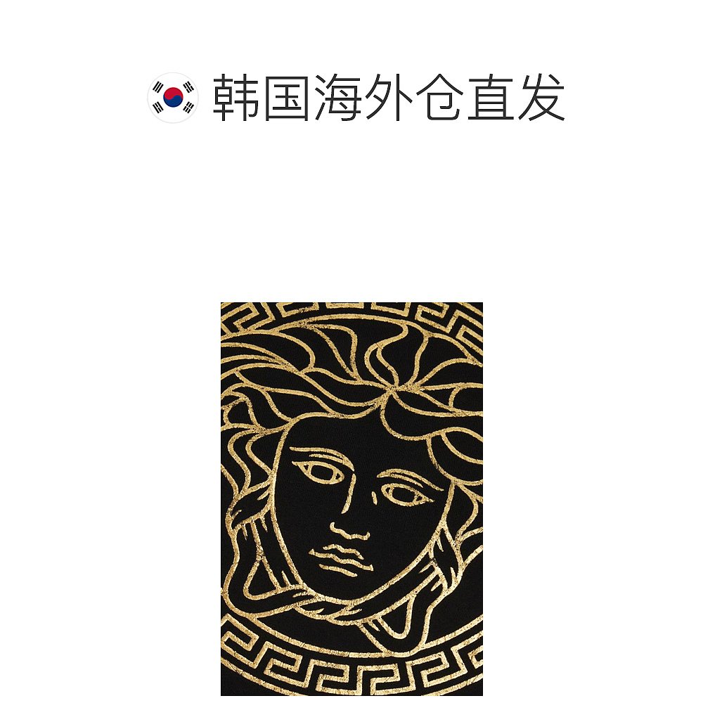 韩国直邮VERSACE24SS短袖T恤女10142711A10145 2B150 BLACK GOLD - 图1