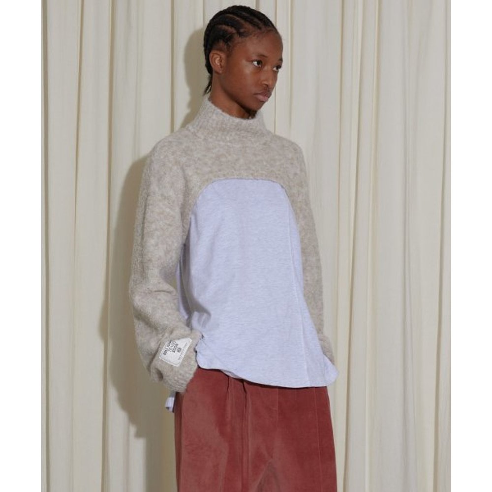 韩国直邮EN OR 女士毛针织衫BCWTKN002IV HIGH NECK CROPPED BOLER - 图2