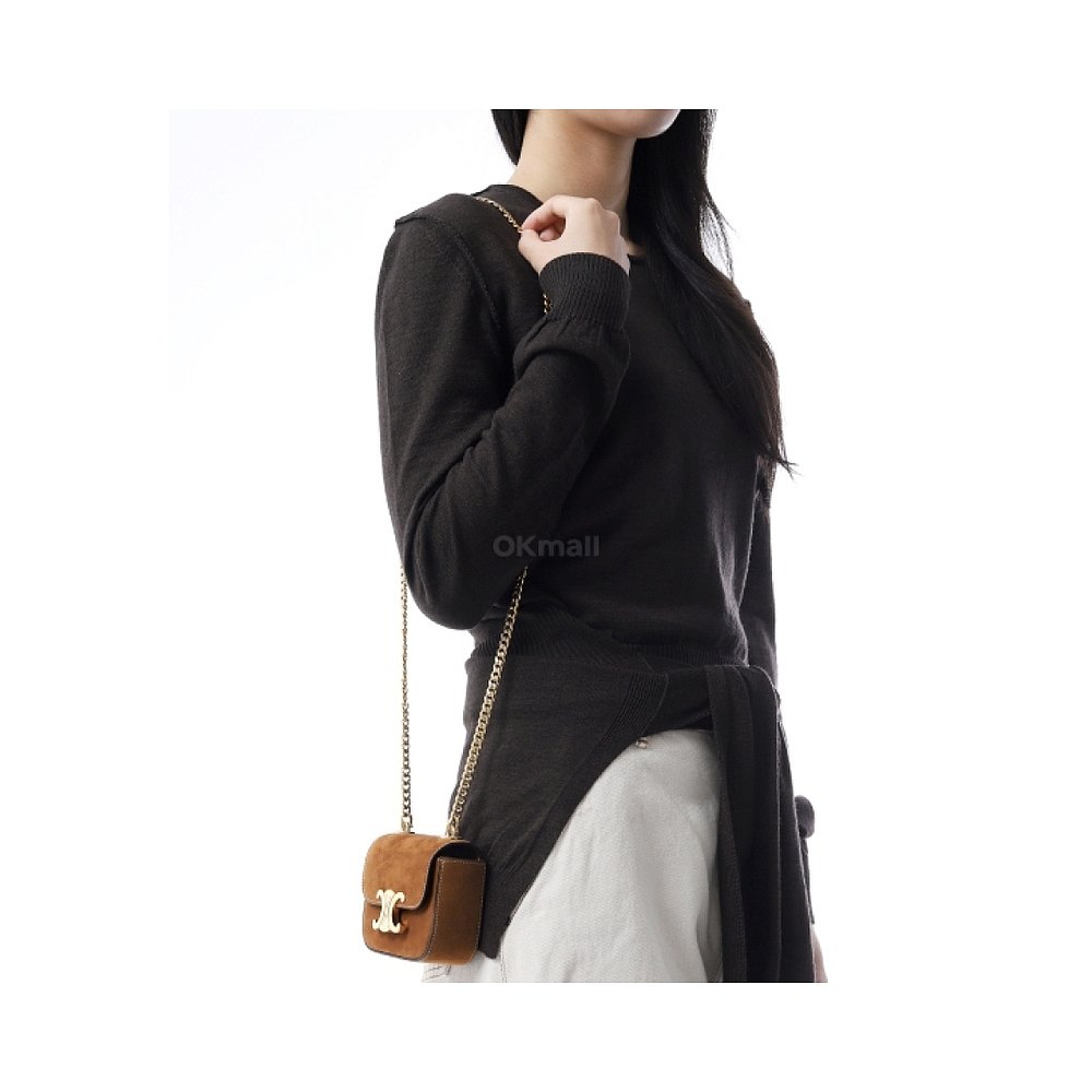 韩国直邮CELINE 磨砂小牛皮迷你链条包 Claude（10L843GS1 02CM） - 图0