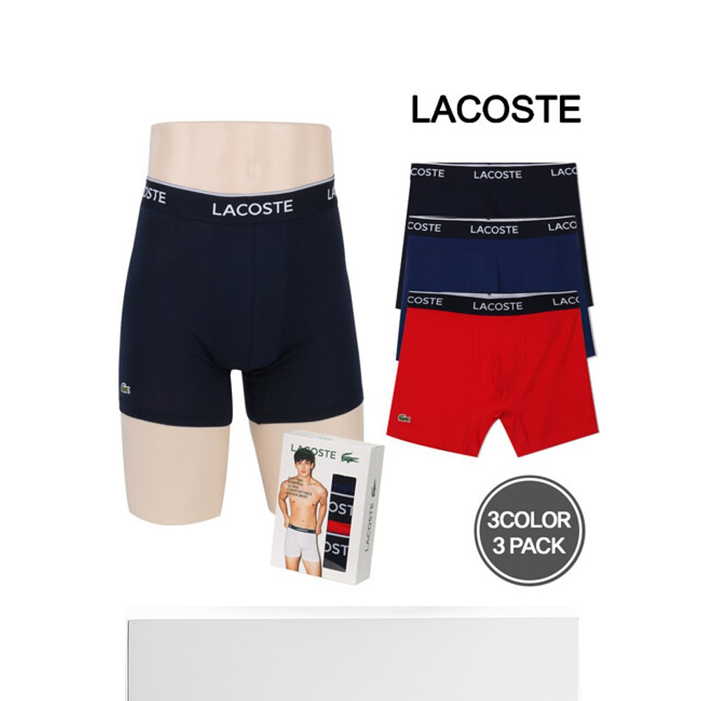 韩国直邮[LACOSTE]男士内衣平角内裤三角内裤 3个 6H3420-W64-图3