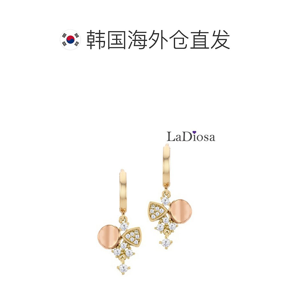 韩国直邮[LAZA] 14K 耳环 LK14OF-1738E - 图1