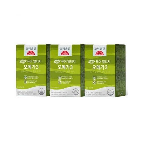 韩国直邮高丽银丹植物成分EPA/DHAOMEGA3护心血60粒*3盒/大粒 - 图0