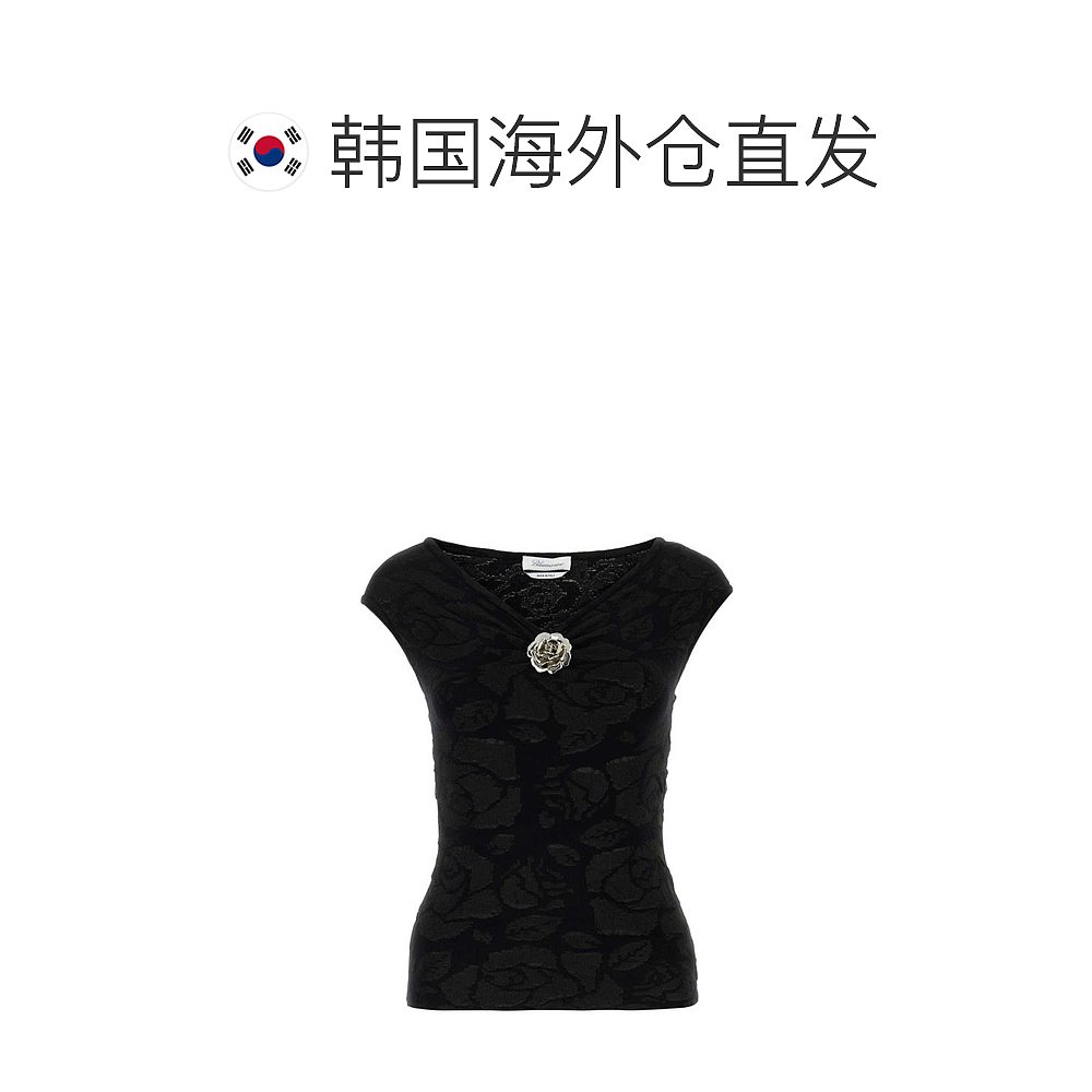 韩国直邮BLUMARINE24SS短袖T恤女2M436A N0990Black - 图1