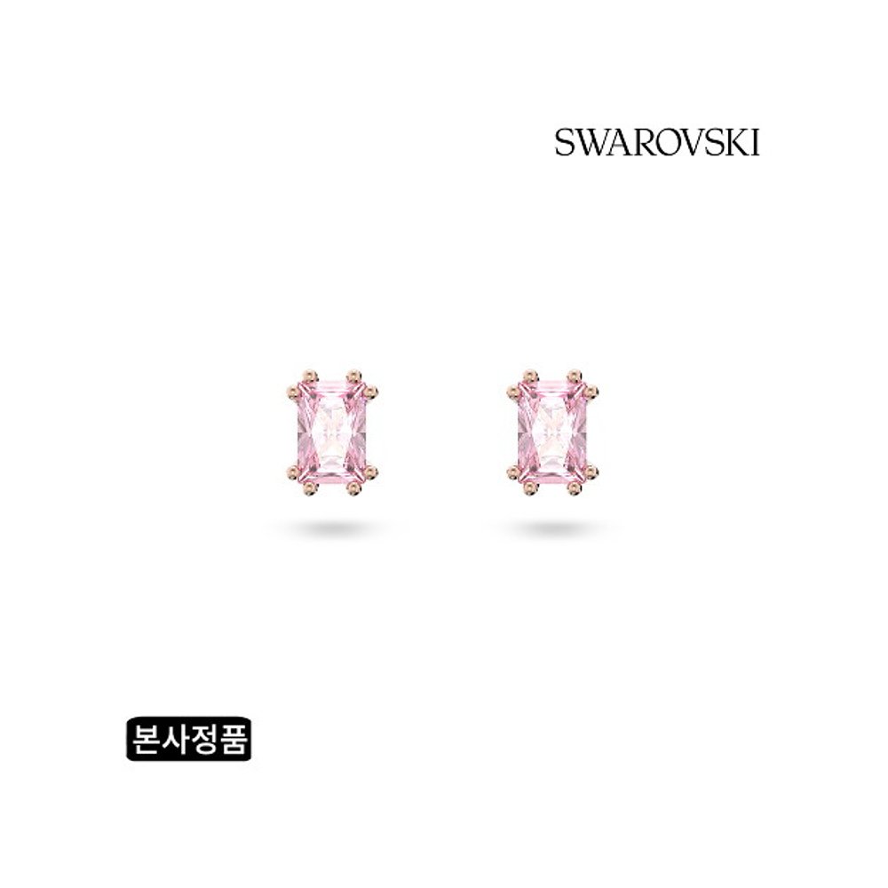 韩国直邮[SWAROVSKI/本社正品] Stilla 粉红色 玫瑰金 STUD 耳环 - 图0