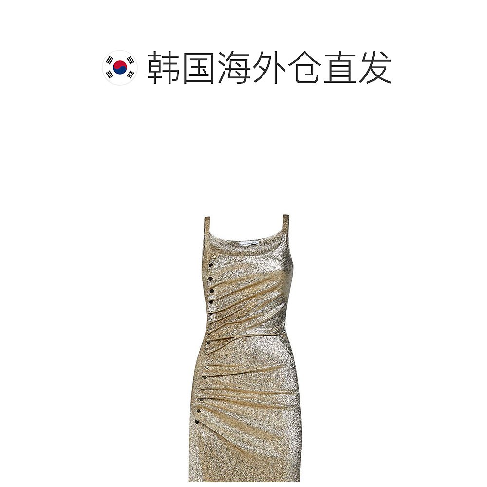 韩国直邮PACO RABANNE24SS中长连衣裙女23PJRO522VI0261 M042Gold-图1