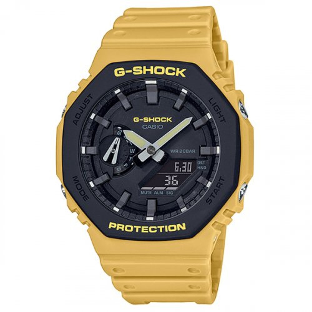 韩国直邮G-SHOCK 卡西欧复古运动小方块表GA-2110SU-9ADR-YELLOW - 图2