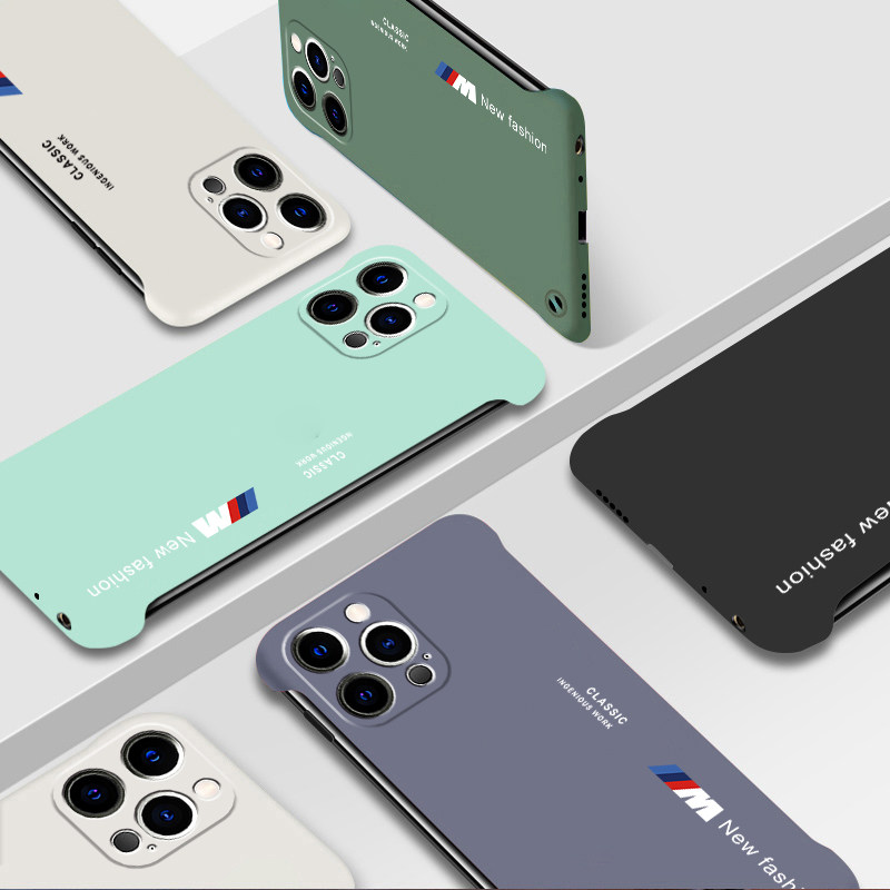 适用于苹果12手机壳iphone12pro保护套超薄无边框M标英文12promax手机套半包防摔硬壳12mini个性潮牌保护壳
