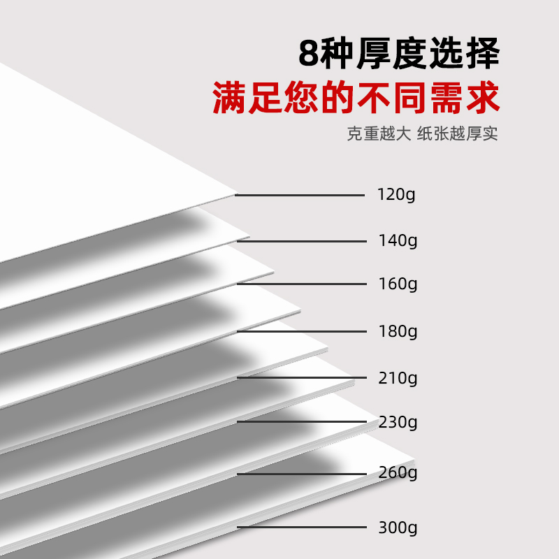 白卡纸硬卡纸美术纸儿童纸手抄报专用纸荷兰4k开绘图纸马克笔手绘A4画画纸8K开加厚A3白色卡纸180克300克双面-图1