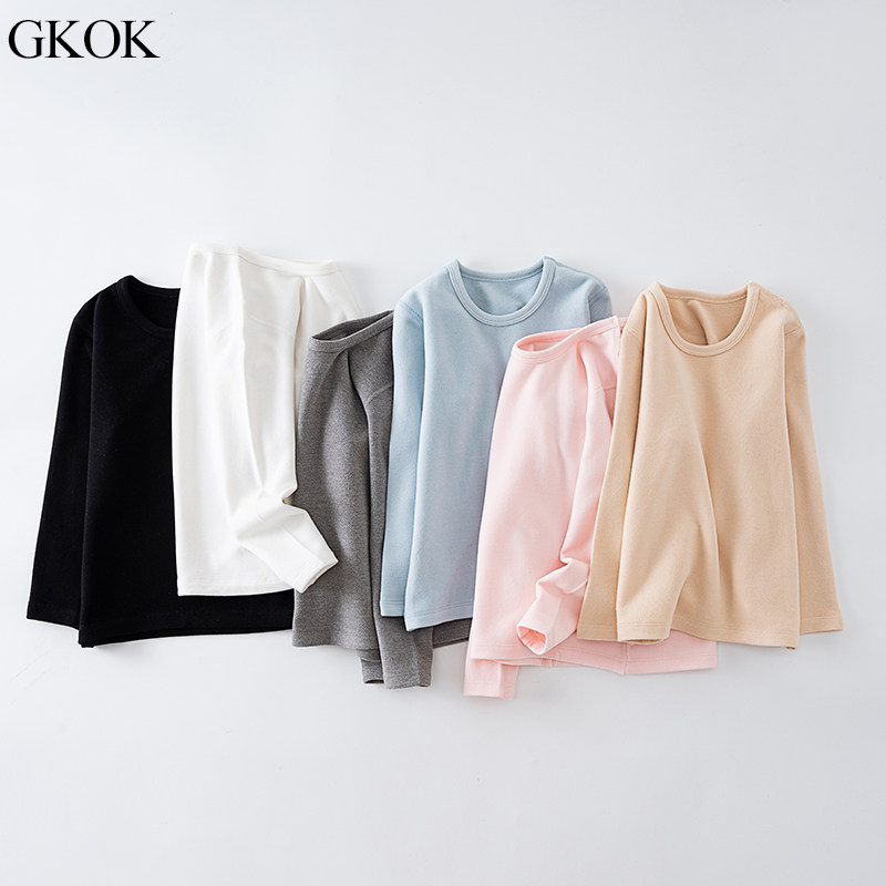 儿童秋冬保暖上衣男女童长袖T恤内衣宝宝白黑色德绒圆领打底衫a类,淘宝优惠券,粉丝福利购,淘宝优惠卷