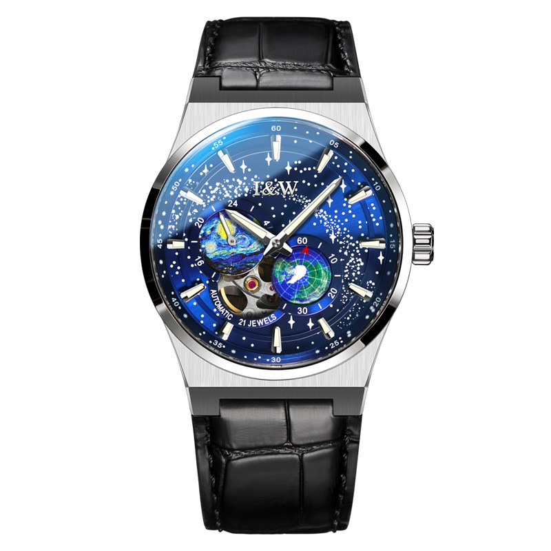 正品iw爱沃驰男士新款镂空机械表 iw意新瑞士腕表