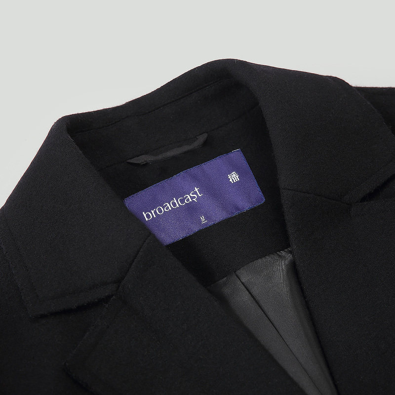 播秋冬新款时尚h型修身毛呢大衣 播outlets店毛呢外套