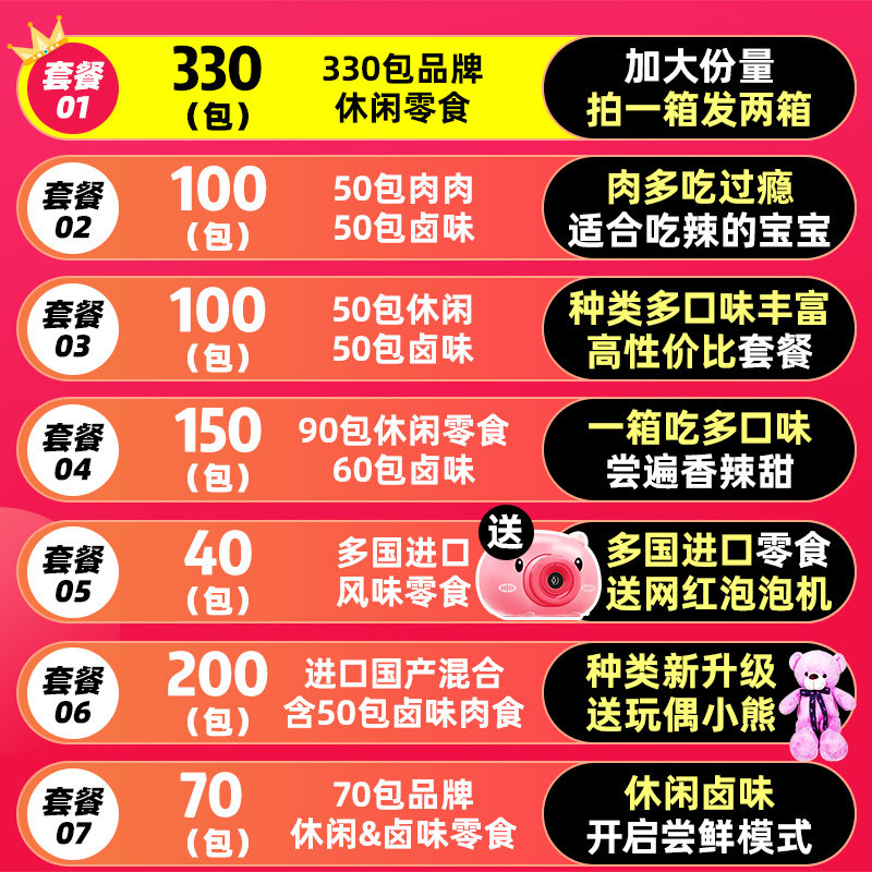 猪饲料整箱女小休闲食品礼物大礼包 六合食食品膨化食品