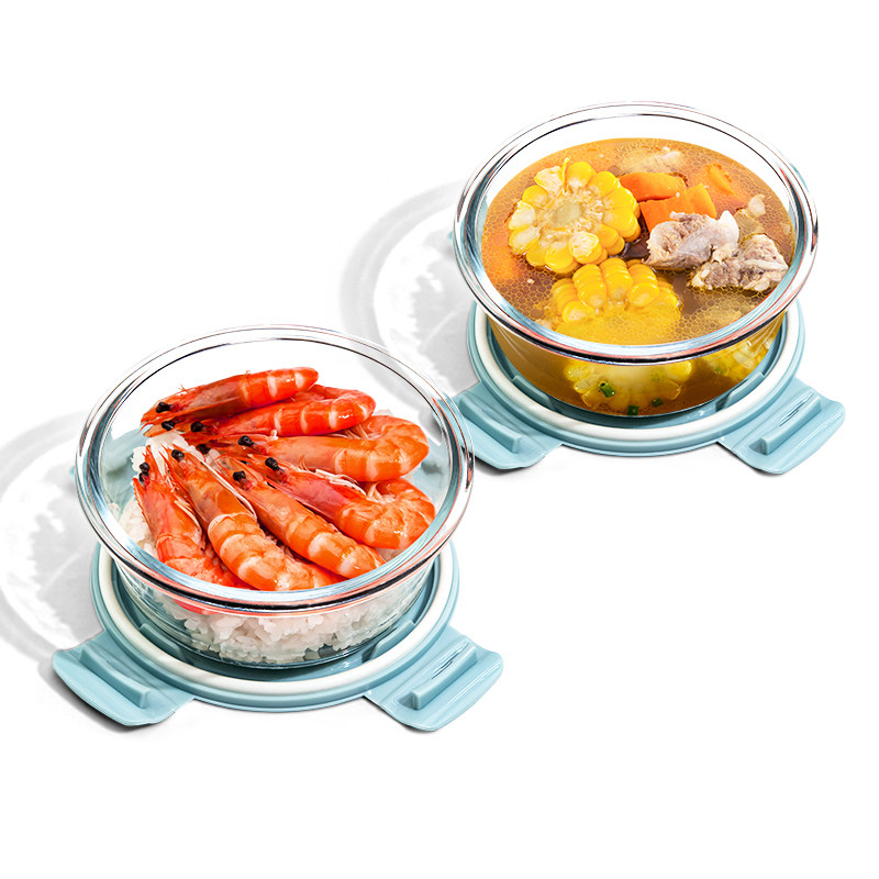 泡面碗带盖玻璃汤碗餐具套装饭碗宿舍用学生大号水果沙拉碗耐高温