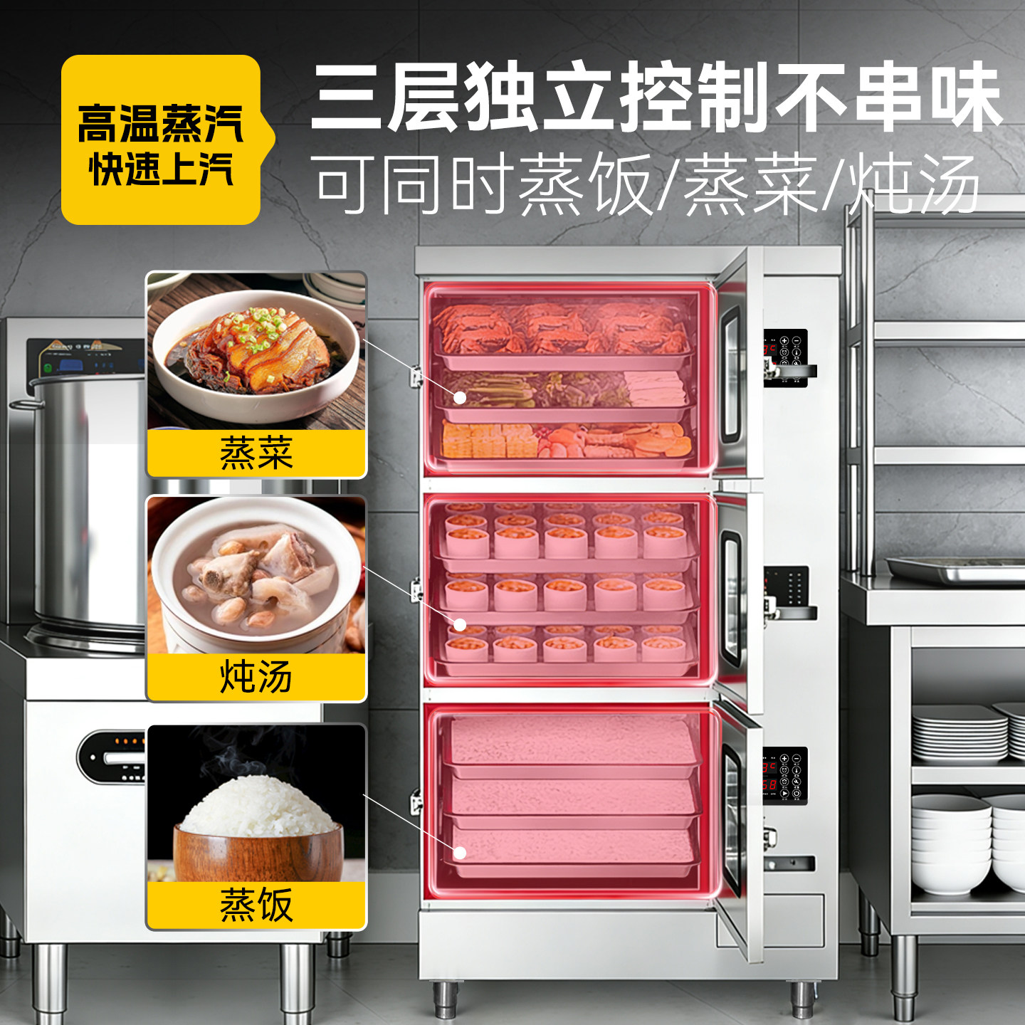蒸箱商用电厨房专用蒸炉蒸柜蒸汽炉新型海鲜蒸柜燃气蒸汤炖盅机,淘宝优惠券,粉丝福利购,淘宝优惠卷