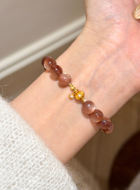 谷岚天然粉锂云母手串