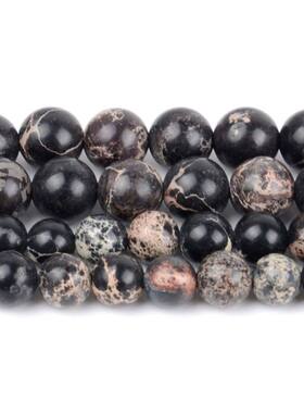 天然黑色帝皇石散珠DIY手链配件