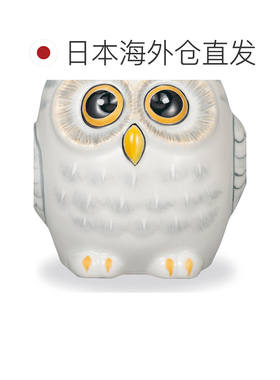 日本直邮九谷烧礼品包装猫头鹰尺寸3.3白色漆面吉祥摆件