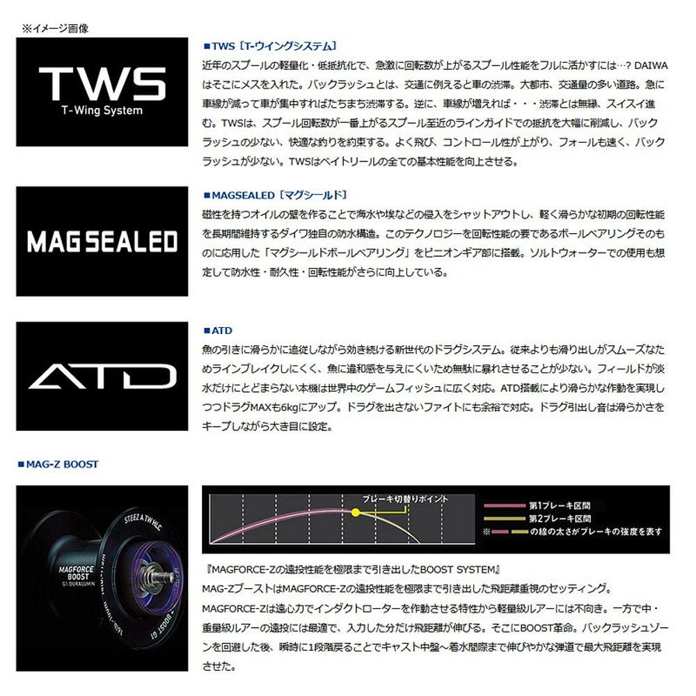 日本直邮Daiwa STEEZ A TW HLC 8.1L 左手卷线器 00630236 - 图2