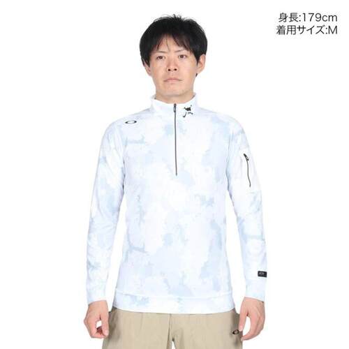 日本直邮OAKLEY 男士长袖半拉链高尔夫衬衫 FOA406958-186 - 图0