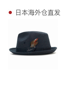 日本直邮Stetson 男士中折帽 礼帽 秋冬 灰色 带羽毛 大码 绅士