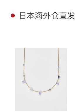 1h可退 日本直邮agete 阿卡朵 女士黄金多宝石项链 蓝紫配色天然