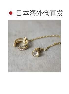 日本直邮Coach 女士心形珍珠耳骨夹耳环套装 37479056 茶玫瑰色