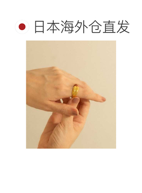 1h可退 日本直邮SMELLY so’ 女士 波浪设计 镶14K金镀层 银925戒