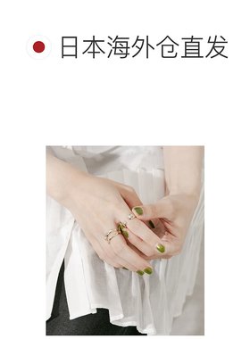 1h可退 日本直邮SMELLY 女士 2件套黄金戒指 立体设计 可叠戴 SMA
